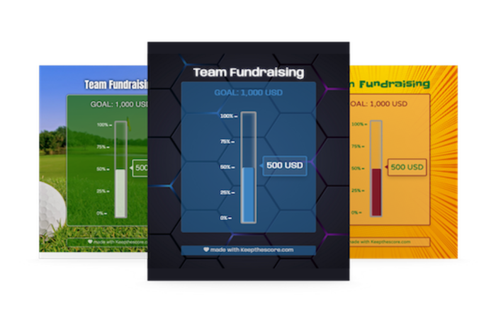 3 different fundraising thermometer themes
